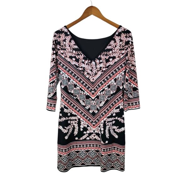 White House Black Market size Small Dress WHBM Career stretch V Dip Back Pink - Picture 4 of 6